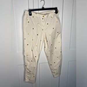Talbots Nautical Embroidered Girlfriend Chino Pants Women’s Size 12